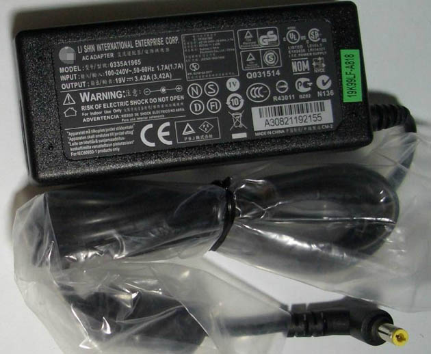 NEW Original 0335A1965 LI SHIN 19V 3.42A 65W 5.5mm*2.5mm Laptop AC Adapter
